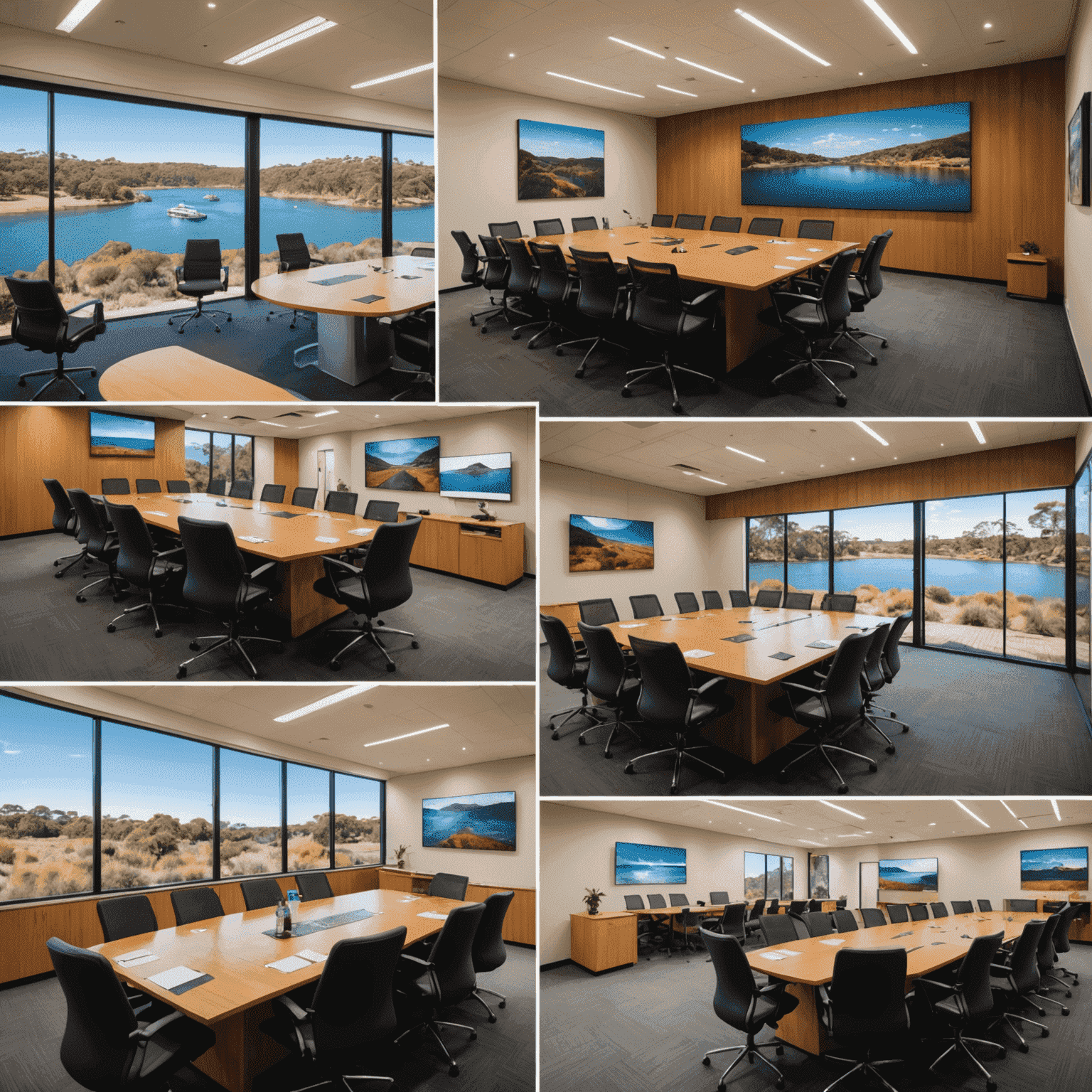 A collage showing diverse Australian speaking venues: a corporate boardroom in Melbourne, an outdoor event in the Outback, and a community hall in a small coastal town